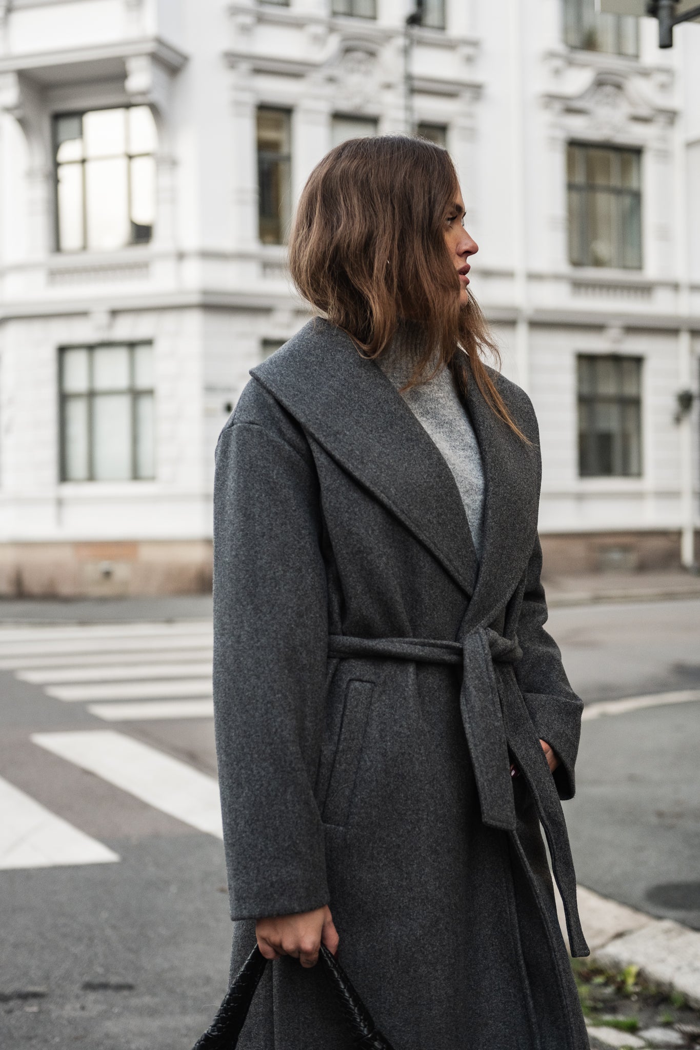 VMANNE Coat - Dark Grey Melange